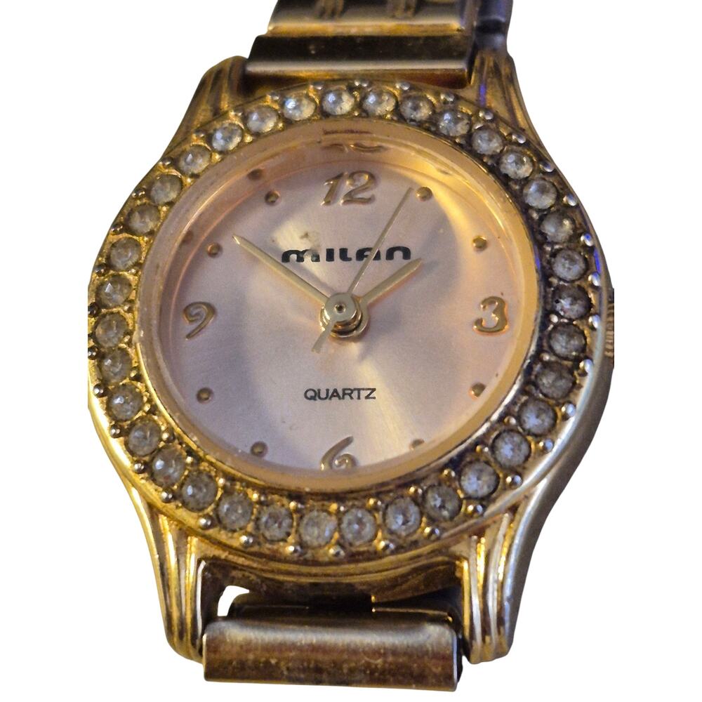 Ladies Milan Cocktail Watch Crystals on watch face new battery elegant party Y2K